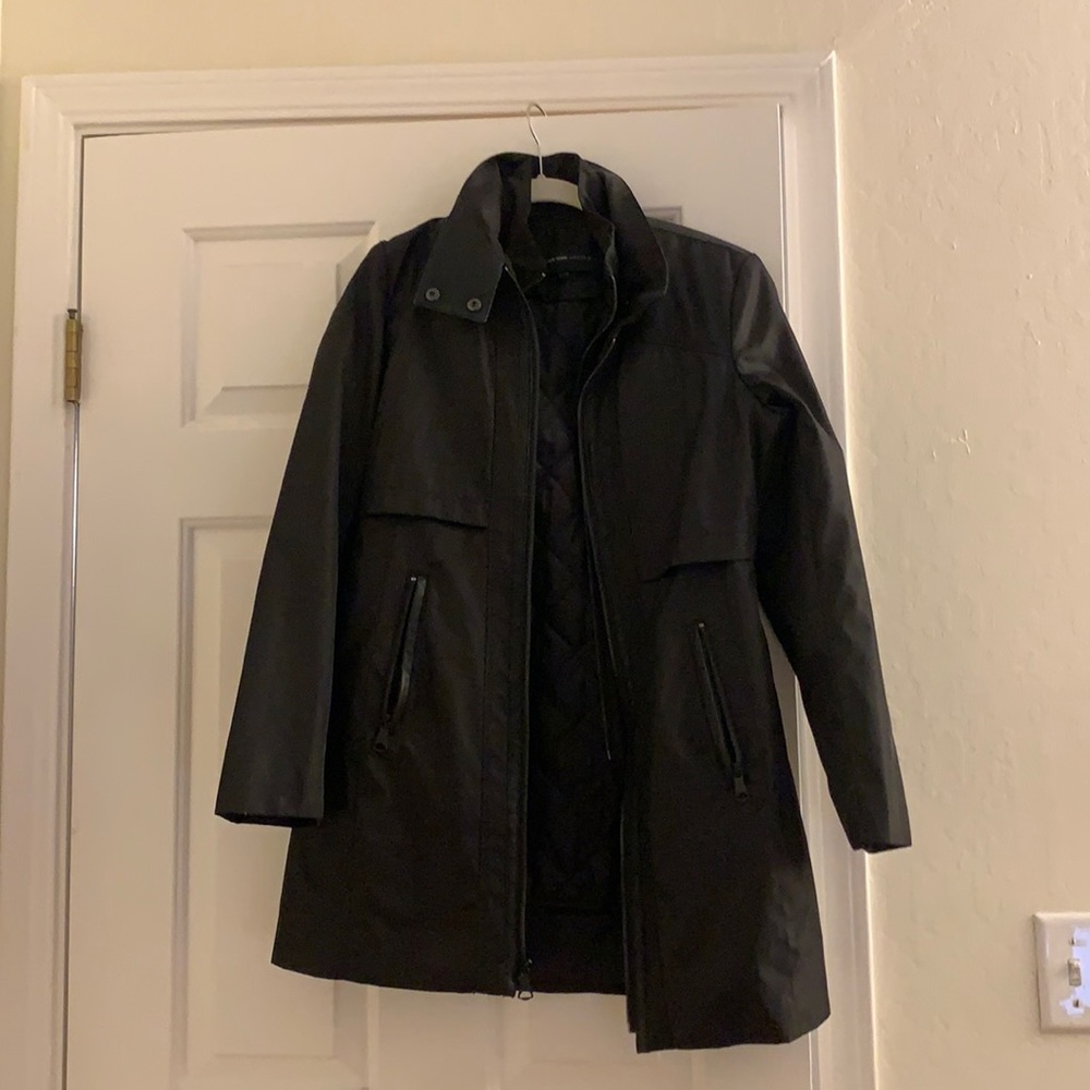 Black waterproof trench coat